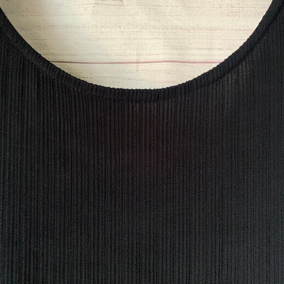 Vintage Alex Evenings Black Ribbed Maxi Dress Sleeveless Cocktail Gown Size 12 - Picture 10 of 16